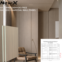 Panneau mural en bambou grain de bois densité 1000 avec film PVC PET, facile à nettoyer, pour revêtement mural et de plafond intérieur
