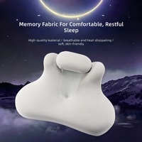 Oreiller Zenmoon Night Owl Pro |   Oreiller de voyage ergonomique en mousse à mémoire de forme en forme de nuage avec motif végétal et support pour téléphone portable