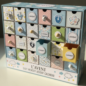 XJY Logo Magnético Personalizado Cajón Regalo Personalizado L <span class=keywords><strong>Avent</strong></span> Vacío Bebé Memoria Calendario de Adviento Caja - Product Image 3