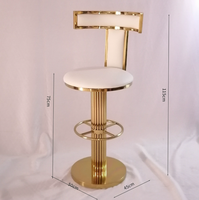 Tabouret de bar haut réglable en métal de luxe, minimaliste, avec dossier moderne en PU pivotant pour cuisine, bar à domicile, salle à manger, zone de négociation