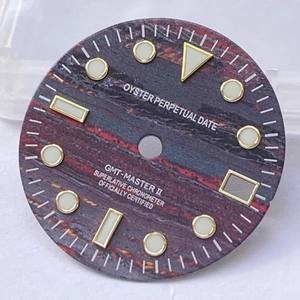 Cadran de montre en cendres volcaniques, NH35/NH34, 28,5 mm, bleu glace, luminescent, avec affichage de la date - Product Image 4