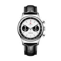 Jam Tangan Mekanis Chronograph Pria Red Star Panda 1963 St1901 Movement Gooseneck 40mm Luminous Sapphire Pilot Watch