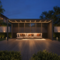 Pergola motorisée en aluminium quatre saisons avec panneaux d'enceinte amovibles, imperméable, coupe-vent, écologique, pour balcon ou gazebo