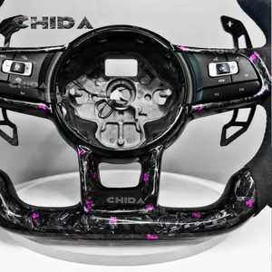 Convient à Volk-<span class=keywords><strong>sw</strong></span>-ag-en <span class=keywords><strong>Golf</strong></span> 7 <span class=keywords><strong>GTI</strong></span>, CC, Magten, Passat, Tiguan Custom purple Forged Carbon Fiber LED Steering Wheel - Product Image 5