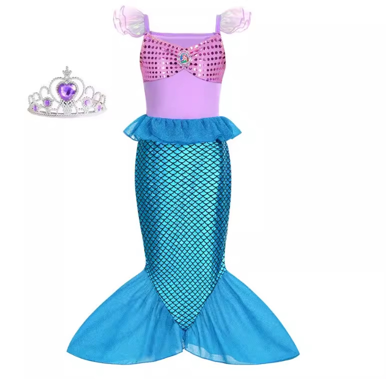 Mermaid blue princess dress for crown