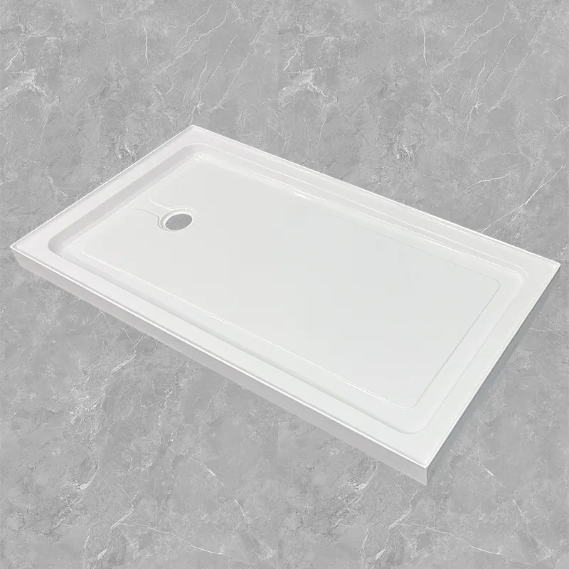 Wholesalers In China North America Rectangular Square Shower Tray Flat White Acrylic Shower Tray