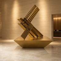 Sculpture Moderne en Or en forme d'Abaque avec Perles en Acier Inoxydable, Thème Calculatrice, Statue d'Art, Vente en Gros, Commande en Gros, pour Magasin de Cadeaux, Décoration de Bureau et Magasin