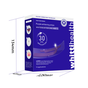 Bandes blanchissantes pour les dents V34 Purple, formule PAP, douces, résultats rapides, vente en gros, étiquette privée. - Product Image 3