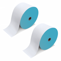Rouleau géant de papier couché semi-brillant adhésif imperméable, fourni directement par l'usine, pour étiquettes d'expédition, produits d'épicerie et promotion.