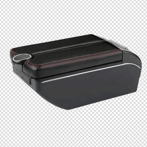 กล่องคาร์บอนไฟเบอร์ Pu แบบเปิดสองชั้น,กล่องดีไซน์ USB แบบสไลด์และสองชั้นกล่องที่เท้าแขนสำหรับ <span class=keywords><strong>Honda</strong></span> <span class=keywords><strong>BRV</strong></span>/Brio 2018-2022 - Product Image 1