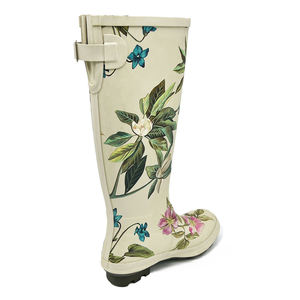 Zapatos de goma de plataforma de alta calidad y Botas de lluvia de PVC de tacón estampado de <span class=keywords><strong>rejilla</strong></span> de clase para mujer - Product Image 6