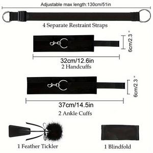 WQS SM - Juego de Tres Piezas de Equipo de Bondage para Parejas, para Restricciones en la Cama y Uso Sexual <span class=keywords><strong>Gay</strong></span> - Product Image 5