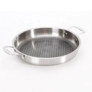 <span class=keywords><strong>Mejor</strong></span> venta de electrodomésticos de cocina pulido satinado 2 capas de revestimiento de acero inoxidable marisco Pan olla de Paella gran freír pan - Product Image 2
