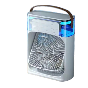 Mini <span class=keywords><strong>Ventilador</strong></span> <span class=keywords><strong>Enfriador</strong></span> de Aire Portátil de Plástico 3 en 1 con Humidificador y Luz de Colores, Enfriamiento por Agua para Coche, Exteriores y Autocaravana - Product Image 1