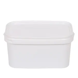 3 gallon clear plastic rectangular bucket with metal handle 3l