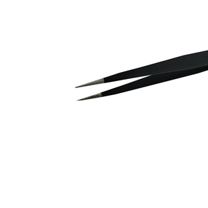 Pinzas antiestáticas de punta fina de acero inoxidable, ESD-11 recto Industrial de alta calidad, negro, no magnético, ESD - Product Image 4