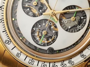 Reloj Mecánico de Lujo de Súper Calidad, 38 mm, Fábrica ADG, Acero 904, Movimiento ETA 4130, Zafiro Luminoso, Cronógrafo, Esqueleto Dorado - Product Image 3