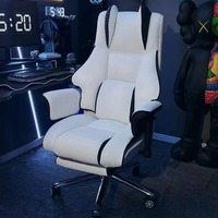 Chaise de jeu pour ordinateur à domicile, fauteuil confortable pour longues sessions avec repose-pieds, chaise pivotante réglable pour bureau