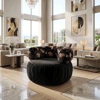 Fauteuil d'appoint créatif en tissu bouclé de l'usine de Foshan, fauteuil individuel rembourré pour salon et projets hôteliers