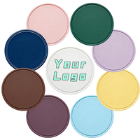 Sous-verre rond en PVC couleur unie personnalisé, en caoutchouc souple avec rainure, antidérapant et résistant à la chaleur, pour la maison, le bureau ou comme cadeau