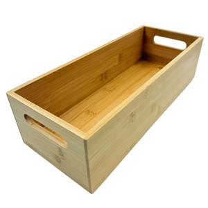 Boîte de rangement pour papier toilette en bambou, rectangulaire, avec poignée, sans couvercle, pour salle de bain, maison, hôtel - Product Image 2