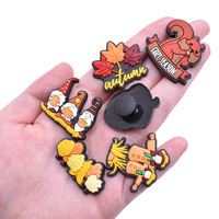 Breloques personnalisées pour chaussures de Thanksgiving, style citrouille d'automne, épingles à chaussures, vente en gros, badges et accessoires pour sabots, cadeau de récolte d'automne, dinde