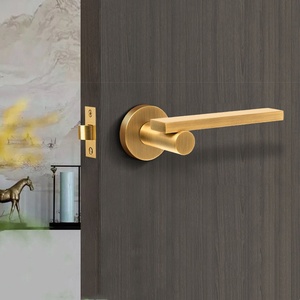 Poignée de porte moderne en alliage de zinc massif de qualité supérieure, <span class=keywords><strong>prix</strong></span> <span class=keywords><strong>d</strong></span>'usine, avec serrure de porte silencieuse à clé pour chambre, villa, maison, bureau - Product Image 5