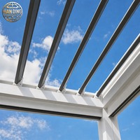 Pergola de jardin en aluminium 6063-T5, alliage d'aluminium, capteur de pluie et de vent, fermeture automatique, OEM ODM, taille personnalisée