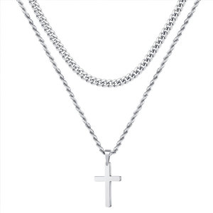 Collier pendentif croix minimaliste en acier inoxydable plaqué or 14k 18k, résistant à l'eau et au ternissement, pour femmes et hommes - Product Image 5