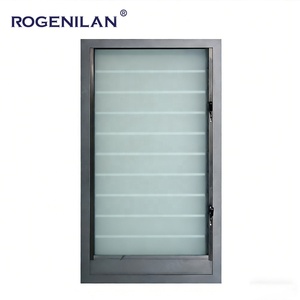 Fenêtre à persiennes en aluminium ventilée et réglable sur mesure avec moustiquaire et verre trempé – Fabrication Rogenilan - Product Image 4