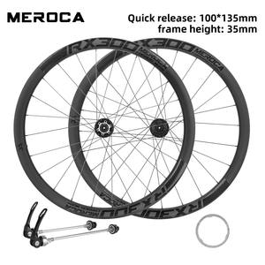 Meroca 50-mm-Carbonfaser-Rennrad-Laufradsatz mit Nabe für 2 Lager vorne und 4 Lager hinten, Schnellspanner/Steckachse, Sechs-Loch-Scheibenbremse - Product Image 6