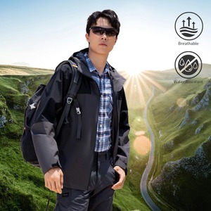 Chaqueta Deportiva Unisex Impermeable, Transpirable y Cortavientos, con Capucha y Cremallera, para Invierno, Tejido Suave y Elástico - Product Image 5