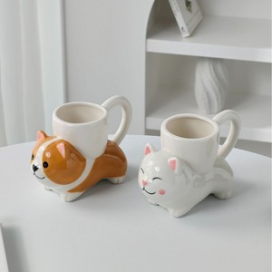 <span class=keywords><strong>Mug</strong></span> à café en céramique mignon et original, petit modèle, motif chien <span class=keywords><strong>Corgi</strong></span> 3D, peint à la main, couleur marron, logo personnalisé, mugs en porcelaine pour enfants, cadeau pour fille - Product Image 4