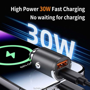 Custom Logo <b>Mini</b> 30W PD Fast Charging Wholesale Zinc Car Adapter OEM Factory Support for Gifts - Product Image 2