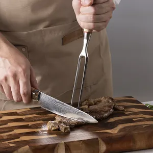 Yeni varış 2 adet S35VN çekirdek tozu oyma bıçağı ve et halk mutfak bıçağı seti