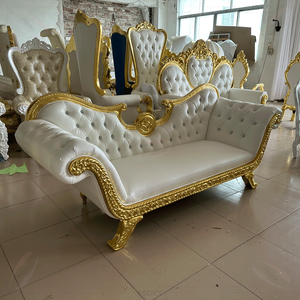 Atember aubende Luxus Gold New Style Hochzeit Liebe Sitz Thron Sofa King Stuhl für den Verkauf - Product Image 6