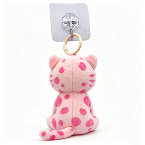 Custom Cartoon Embroidered Pink <b>Leopard</b> Plush Pillow Keychain <b>Backpack</b> Charm & Mini Bag Pendant for Stress Relief - Product Image 5