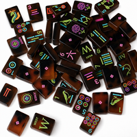 Jeu de Mahjong Américain Moderne Pliable, Tuiles en Acrylique de 1,44 Pouce, 160 Pièces, Durable, Portable, Gravure Laser Double Face