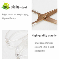 Ciseaux multi-usages en acier inoxydable en gros, ciseaux à manche en acrylique transparent pour l'école, le bureau, l'artisanat, prise en charge du logo personnalisé