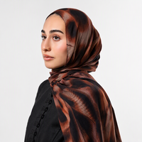 Fabricant de hijabs sur mesure, nouveau hijab en modal 100% doux et respirant à imprimé léopard Vela, long châle imprimé en modal tissé