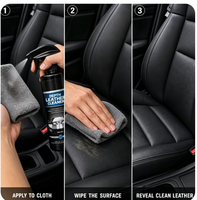 Nettoyant Cuir pour Intérieur de Voiture, Nettoyant Sièges, Éliminateur de Taches Tenaces sur Cuir, Formule Naturelle Agrumes, Détail et Entretien