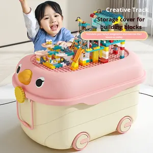 Boîte à jouets mignonne pour enfants, organisateur de rangement, grands organisateurs de jouets et bac de rangement, <span class=keywords><strong>coffre</strong></span> à jouets avec roues pour salle de jeux de pépinière - Product Image 4