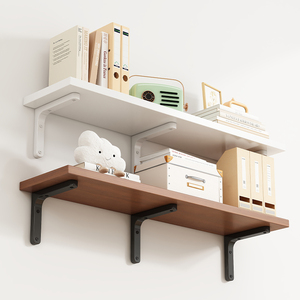 Wall Mounted <b>Shelves</b> Wooden MDF Rectangle Strong Load Bearing Living Room Storage <b>Rack</b> - Product Image 2