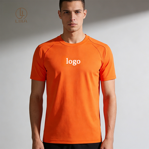 T-Shirt da Palestra per <span class=keywords><strong>Uomo</strong></span> Lijia di Alta Qualità, Traspirante e ad Asciugatura Rapida, Design Aderente, 180g, Abbigliamento Sportivo Aderente - Product Image 2