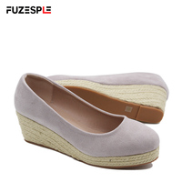 Nouvelles espadrilles compensées pour femmes, automne, semelle souple, confortables, à semelle épaisse de 6 cm, grandes tailles.