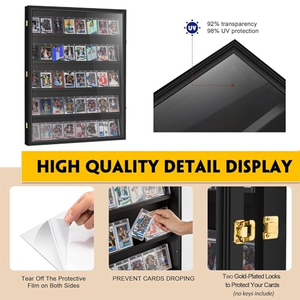 Vitrine de présentation pour cartes sportives 24*31 pouces, verrouillable, noire, pour cartes de baseball, avec acrylique transparent pour collection de cartes - Product Image 5