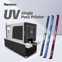 Machine d'impression de plaques d'immatriculation à grande vitesse Renovix CMYKW pour souvenirs en plastique et en métal, imprimante UV à passage unique