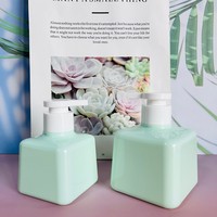 200ml 300ml vert rose blanc carré en plastique PETG lotion de lavage corporel bouteille de shampooing avec pompe pour bouteille d'emballage de savon liquide