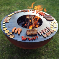 Table de foyer extérieur moderne en acier inoxydable à gaz naturel sans fumée pour barbecue et fêtes