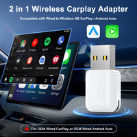 Dongle layar Carplay Android 2-in-1 berkabel ke nirkabel, adaptor Usb otomatis untuk apple kabellocker Carplay-dongle